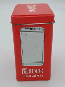 2002 Rook Capsule Steel Alloy Red Card Deck Box Storage Case Vintage - Image 2