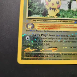2001 Pichu #35 - Black Star Promo Baby Reverse Holo Rare - Pokemon TCG - LP - Image 4