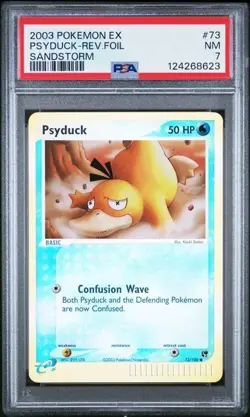 Graded Pokemon - Psyduck (73/100) Sandstorm Reverse Holo PSA 7 - Image 1