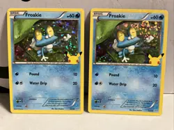 FROAKIE 22/25 Holo Pokemon TCG 25th Anniversary McDonalds Promo 2 Card Lot - Image 1