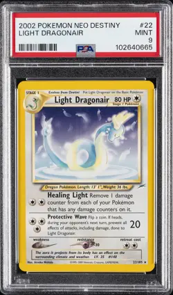 2002 POKEMON NEO DESTINY #22 LIGHT DRAGONAIR PSA 9 - Image 1