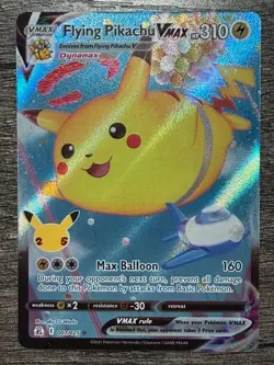 POKEMON FULL ART FLYING PIKACHU VMAX 007/025 ULTRA RARE CELEBRATIONS 2021 LP-NM - Image 1