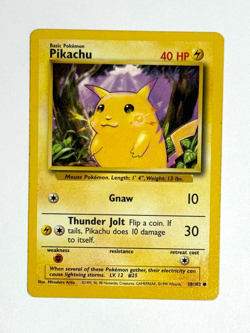 Pokemon TCG Pikachu 58/102 Regular Common Base Set - Image 1
