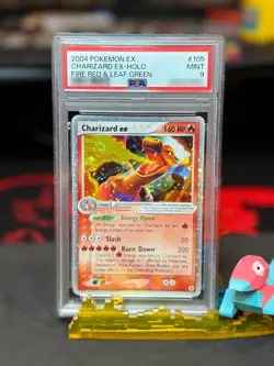 2004 Pokemon Charizard ex Holo 105/112 Fire Red Leaf Green PSA 9 Swirl - Image 1