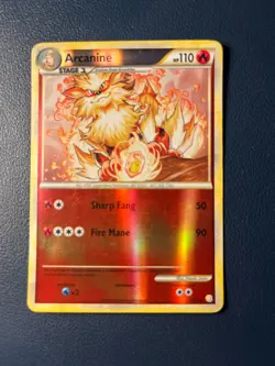 Pokemon TCG - Arcanine 1/123 Heartgold & Soulsilver Reverse Holo - LP - Image 1