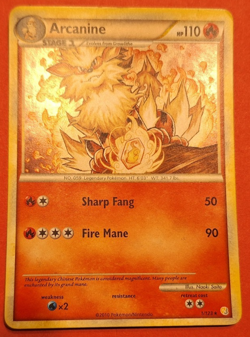 1x Arcanine rare Holo 1/123 - Heart Gold & Soul Silver Pokemon TCG LP - Image 1
