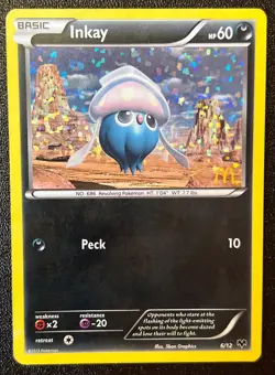 Inkay 6/12 MP Confetti Holo 2014 Exclusive McDonald’s Stamped Pokemon Promo! - Image 1