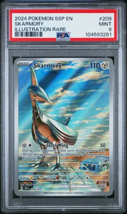 2024 POKEMON SSP EN-SURGING SPARKS ILLUSTRATION RARE #209 SKARMORY PSA 9 - Image 1