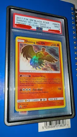 Pokemon Shining Ho-Oh Holo Black Star Promo Card #SM70 Sun & Moon 2017 PSA 9 - Image 1