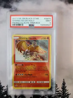 2017 POKEMON SM BLACK STAR PROMO #SM70 SHINING HO-OH-HOLO PSA 9 - Image 1