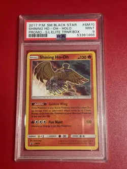 2017 POKEMON SM BLACK STAR PROMO #SM70 SHINING HO-OH-HOLO PSA 9 - Image 1