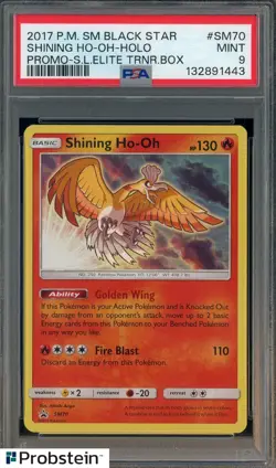2017 Pokemon SM Black Star Promo ETB #SM70 Shining Ho-Oh Holo PSA 9 - Image 1