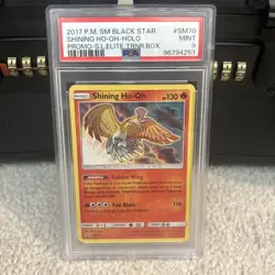 Pokemon Shining Ho-Oh Holo Black Star Promo Card #SM70 Sun & Moon 2017 PSA 9 - Image 1