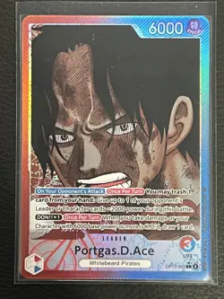One Piece Portgas D. Ace Alt Art Leader OP13-002 L (OP-13 English) - Image 1