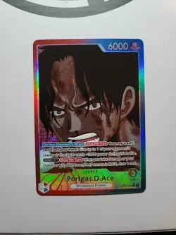 🏴‍☠One Piece Is Real Portgas D. Ace Alt Art Leader OP13-002 L (OP-13 English) - Image 1