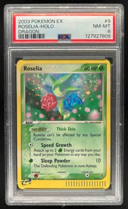 2003 Pokemon EX Dragon Roselia Holo #9/97 PSA 8 - Image 1