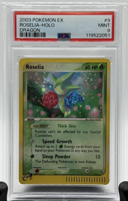 Pokemon 2003 EX Dragon Holo Roselia 9/97 PSA 9 Mint - Image 1