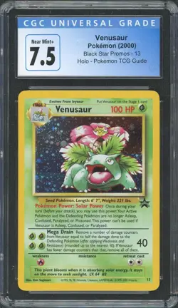 2000 Pokemon Black Star Promos Venusaur Holo Pokemon TCG Guide 13 CGC 7.5 - Image 1