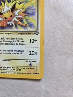 Pokemon TCG Jungle Set - Jolteon #4/64 - Rare Holo Card - Vintage - Image 5