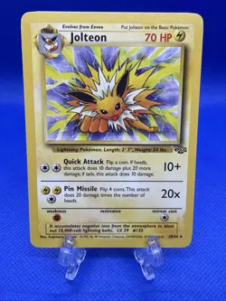 ⚡ Pokemon Jolteon TCG Jungle 20/64 Regular Rare Non-Holo Card NM ⚡ Vintage - Image 1