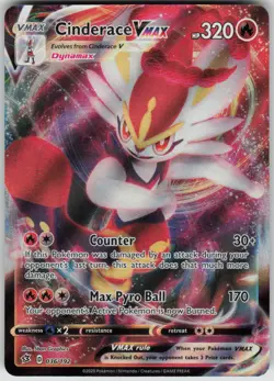 Pokemon Cinderace VMAX Ultra Rare SWSH02: Rebel Clash 036/192 NM - Image 1