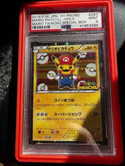 2016 Pokemon Mario Pikachu Holo JPN XY Promo Special Box PSA 9 - Image 1