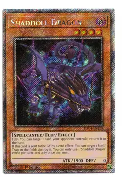 Yu-Gi-Oh Card: Shaddoll Dragon RA04-EN228 Platinum Secret Rare 1st Ed ERROR! NM - Image 1