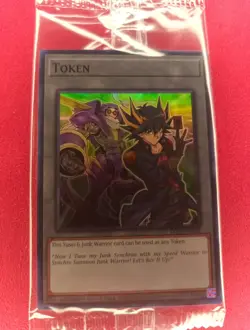 Yusei & Junk Warrior SEALED Token Promo Yugioh Tcg Doom Of Dimensions - Image 1