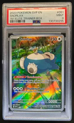 2023-25 Pokemon SV Black Star Promos SVP EN Snorlax #051 PSA 9 - Image 1