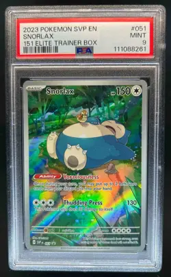 2023-25 Pokemon SV Black Star Promos SVP EN Snorlax #051 PSA 9 - Image 1