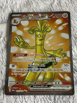 Pokemon Card Gholdengo EX 231/182 Paradox Rift Full Art Holo Rare Near Mint - Image 1