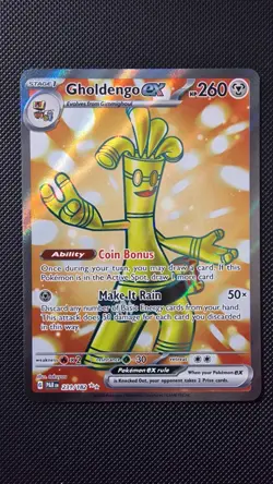 Pokemon TCG Gholdengo EX 231/182 Sv04: Paradox Rift Holo Full Art - Image 1