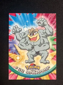 Pokemon Topps Holo #68 Machamp TV Animation Edition Blue Logo Card - Image 1