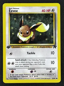 Eevee 55/82 1st Edition Team Rocket Pokemon TCG card (NM) - Image 1