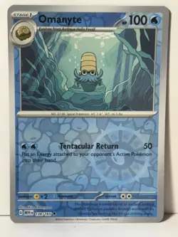 Omanyte - Reverse Holo 138/165 SV: Scarlet & Violet 151 NM Pokemon Fast Ship - Image 1