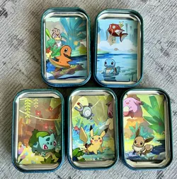 Pokemon TCG: Kanto Friends Mini Tins Complete Art Set ~ All 5 Tins ~ *EMPTY* - Image 2