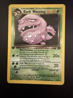 Dark Weezing 31/82 Rare - Team Rocket - 1st Edition - Pokemon WOTC - Image 1