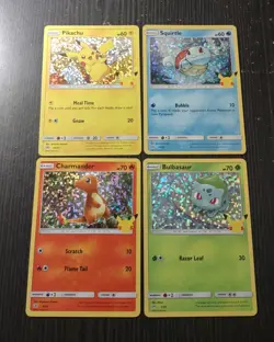 Pokemon McDonald's 25th Anniversary Pikachu Squirtle Charmander Bulbasaur HOLO - Image 2