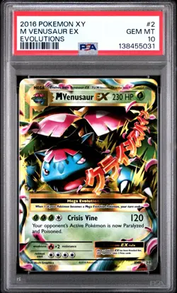 PSA 10 Gem Mint 2016 POKEMON XY EVOLUTIONS #2 Mega VENUSAUR EX - Image 1