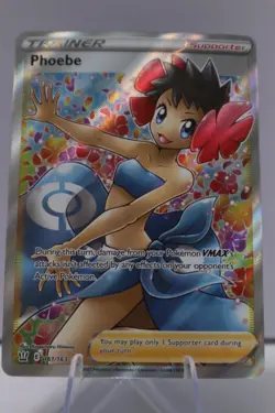 Phoebe Ultra Rare Pokemon Trainer Full Art Card #161/163 Battle Styles NM - Image 1
