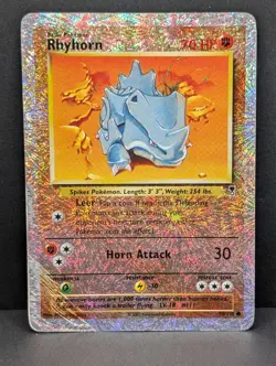 Rhyhorn Reverse Holo Rare Legendary Collection Pokemon TCG Nintendo HP - Image 1