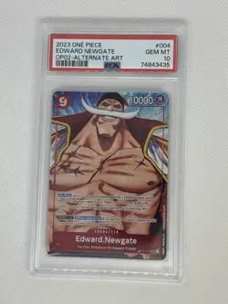 One Piece Edward Newgate Parallel Alt Art Paramount War OP02-004 English PSA 10 - Image 1