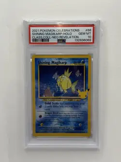 Pokemon Shining Magikarp Card 66/64 Celebrations 25th Anniversary Rare, PSA 10 - Image 1