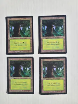MTG 4 BETA Land Cards 4X Forest 1993 Original Magic English Christopher Rush Art - Image 1
