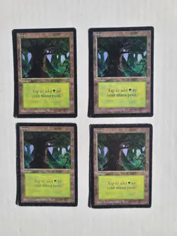 MTG 4 BETA Land Cards 4X Forest 1993 Original Magic English Christopher Rush Art - Image 2
