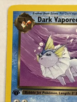 Pokemon Dark Vaporeon Team Rocket 45/82 1st Edition 60 HP Uncommon English - Image 2