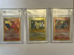 Beckett BCCG 10 Pokemon Card Charizard Pichu & Entei NEO 2 Promo Set - Image 1