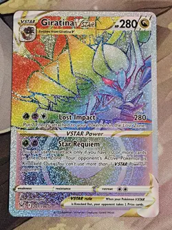 Giratina VStar 201/196 Rainbow Secret Rare Lost Origin Pokemon TCG NM - Image 1