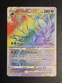 Giratina VStar 201/196 Rainbow Secret Rare Lost Origin Pokemon TCG NM - Image 2