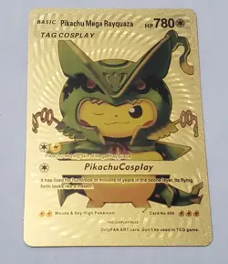 Mega Pikachu Rayquaza Pokemon Custom Fan Made Art Card Ungraded - Image 1
